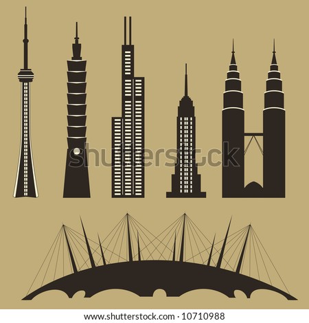 landmarks of world. World famous landmarks