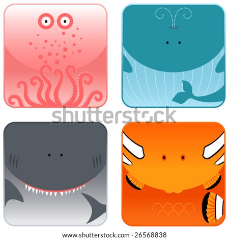 octopus clip art. ocean animals clip art. stock