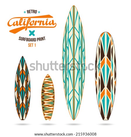 Retro vintage prints for various forms of surfboard shortboard longboard fish and gun Retro vintage prints for various forms of surfboard shortboard longboard fish and gun