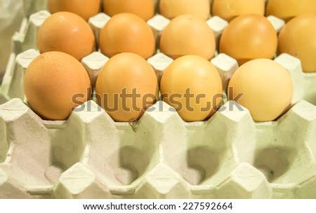 Fresh eggs with paper carton