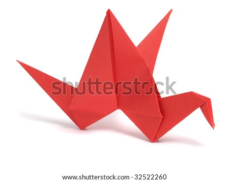 Red Origami Crane