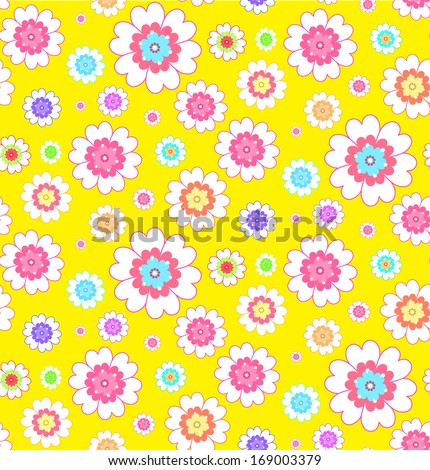 flower yellow seamless pattern