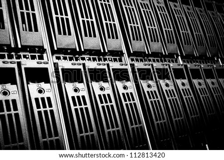 Data center with hard drives