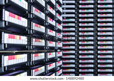 storage tapes in internet data center room