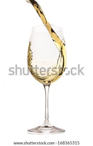 white wine splash isolated on white