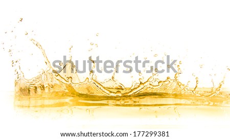 orange juice splash isolated on white background