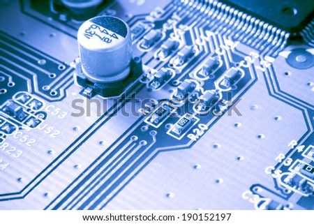 circuit board with connectors as a background