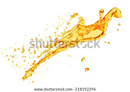orange juice splash on white background