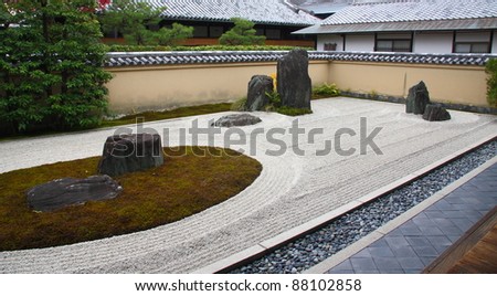Zen stone garden in Daitoku-ji temple in Kyoto