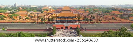 Panoramic view of the forbidden city in beijing (China)