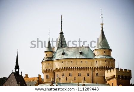 Bojnice castle, Slovakia. Popular tourist attraction and wonderful historical monument.