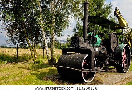 Old steam roller - symbol of industrial revolution