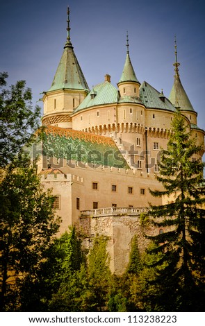 Bojnice castle, Slovakia. Popular tourist attraction and wonderful historical monument.