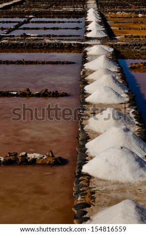 Traditional salt produced from ocean water. Salinas del Carmen. Fuerteventura