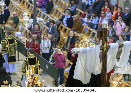 MALAGA, SPAIN - APRIL 09: traditional processions of Holy Week in the streets on April 19, 2009 in Malaga, Spain.