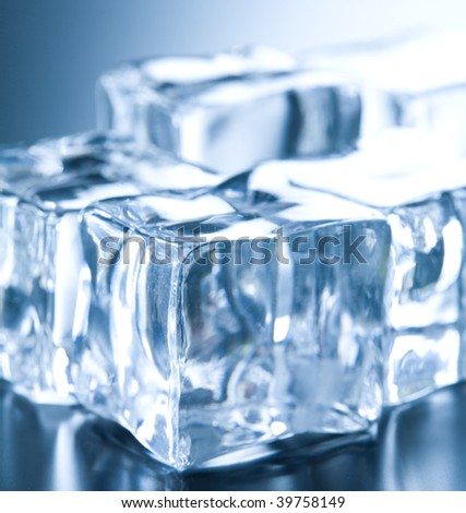 Ice cubes in blue ambient light. Good for background