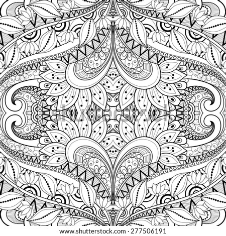 Seamless Abstract Tribal Pattern. Hand Drawn Ethnic Texture, Flight of Imagination