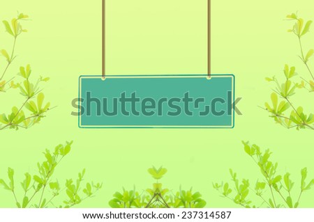 tree leaf on nature background and Wall Signs