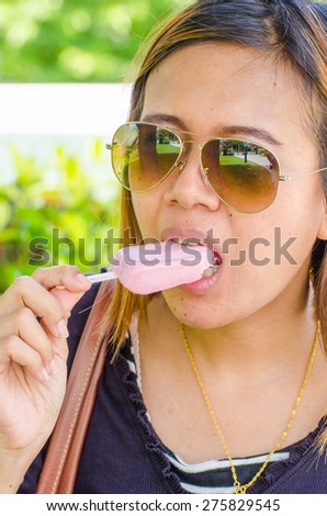 woman eat Ice cream