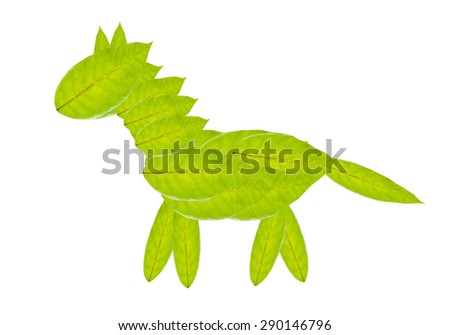 The horse cut and paste with tree leaf
