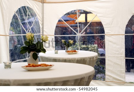 party tent in garden