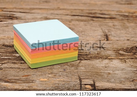 sticker note paper on wooden background