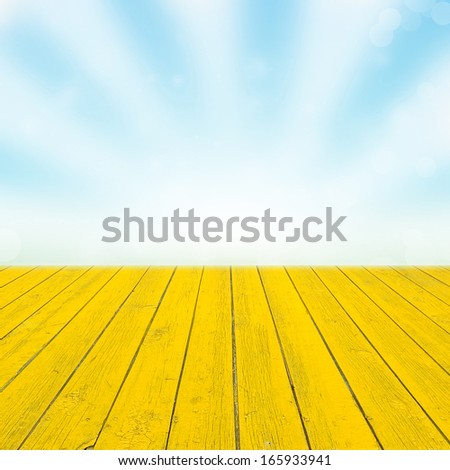 yellow wood planks floor background