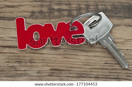 key to love concept with word written on label or tag