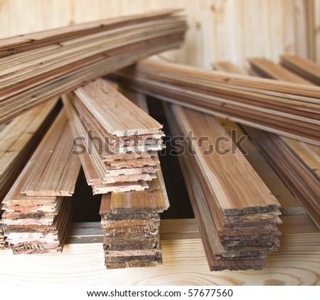 stack of new wooden boards for new products
