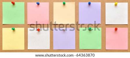 reminder notes on the bright color paper