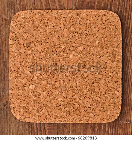 Cork texture on wood background