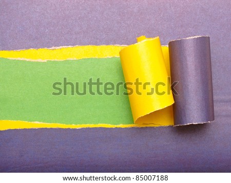 torn paper with space for text with yellow and green background
