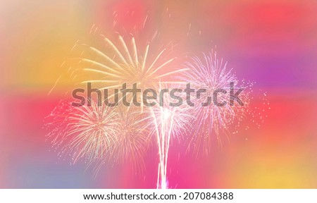 fireworks background. beautiful fireworks made with color filters