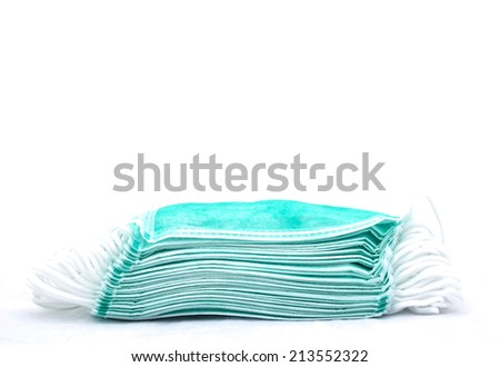 medical surgical flu illness protective mask textile filter isolated with clipping path over white
