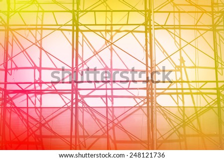 warm red and orange painted wall and floor illustration, blank product display background, empty room with floor and wall with bright spotlight or sunlight reflection