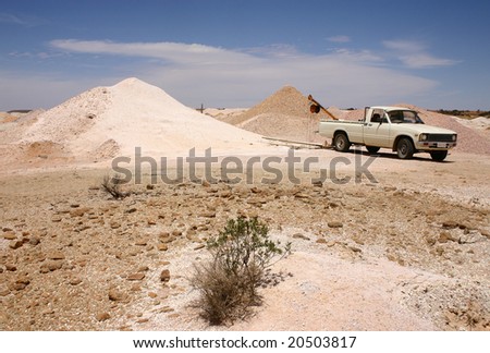 - a provisional mining shaft for opal mining in Coober Pedy, South Australia, Australia