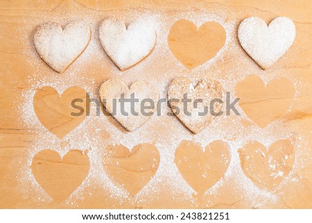 Heart shaped cinnamon cookies. Stolen love.