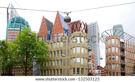 HAGUE, HOLLAND-AUGUST 02: \'Castalia\' in Hague. It is one component of a master plan called \'De Resident\', a mixed-use development of office buildings and housing on August 02, 2012 in Hague,Holland