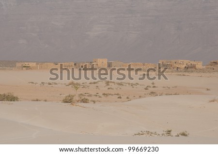 Traditional village in desert of Socotra island, Yemen