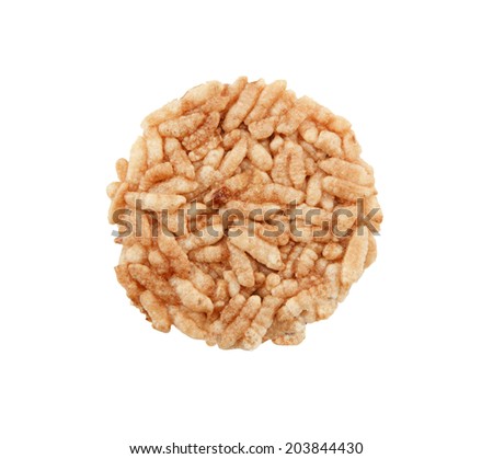 Rice cracker or rice biscuits on white.
