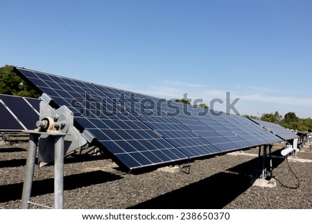 Solar cells, Power plant using renewable solar energy.