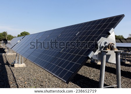 Solar cells, Power plant using renewable solar energy.