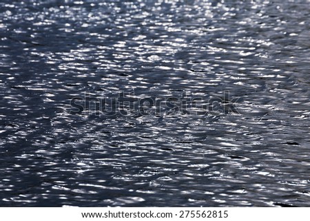 light reflection of river wave at night, water background