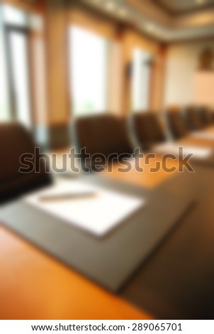 Blurred background : empty conference room before meeting