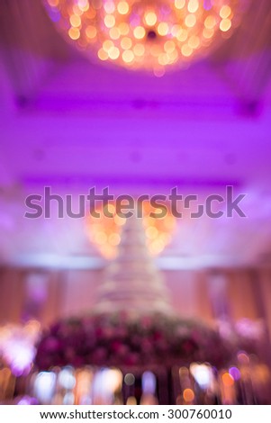 Beautiful wedding  party under purple lights ,Soft & Dreamy Effect, Low Clarity , bokeh background