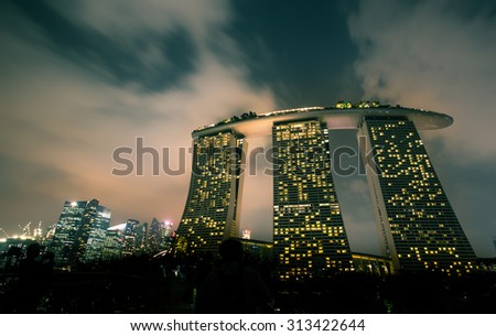 Night view of Marina Bay Sands in Singapore.