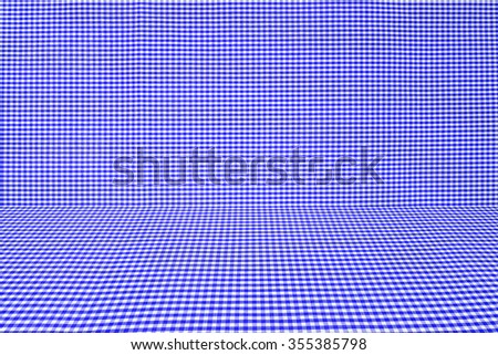 blue tablecloth texture, background with copy space (The pattern on this fabric is common in Thailand and is not subjected to copyright)