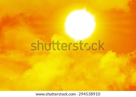 gold sky and sun background