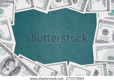 Greenboard with border made of 100 US dollars