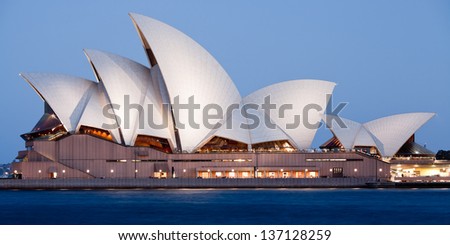 Sydney - February 7: The Sydney Opera House View From The Circular Quay In Sydney, Australia On February 7, 2013. Designed By Danish Architect Jorn Utzon; This Year Is Celebrating The 40th Anniversary